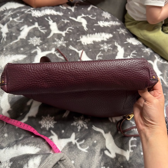 Rebecca Minkoff Darren Zip Oxblood Leather Crossbody Gold - Picture 15 of 15